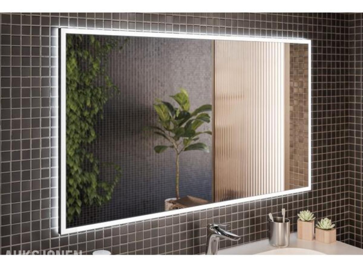 Komplett baderomspakke VIOLA VILLA 120 med LED-speil og Gun Metal-armatur